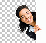 PNG Pretty African American Businesswoman holding billboard 