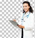 PNG of a young african doctor checking hr medical charts 