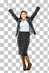 PNG Shot of a beautiful young businesswoman celebrating 