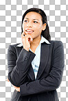 PNG Shot of a young businesswoman thinking 