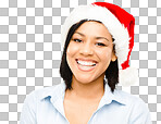 PNG Shot of a young businesswoman in a christmas hat 