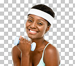 PNG Studio shot of a fit young woman lifting weights 