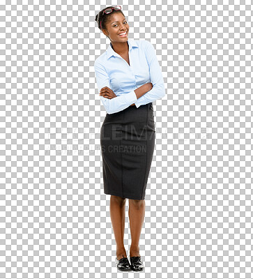 Full length view of shapely african woman in aerobics bodysuit. Studio shot  of fitness girl with dumbbells. Stock Photo