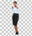 PNG Studio shot of a young businesswoman showing thumbs up 