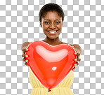 PNG Studio shot of a young woman holding a red heart