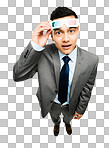 PNG Shot of a young businessman wearing 3D glasses 