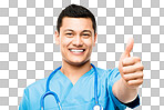 PNG of a young male nurse giving the thumbs up 