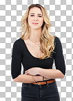 PNG of Studio shot of a young woman experiencing abdominal pain 