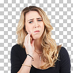 PNG Studio shot of a young woman experiencing toothache 