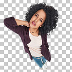 PNG Shot of a young woman experiencing neck pain 