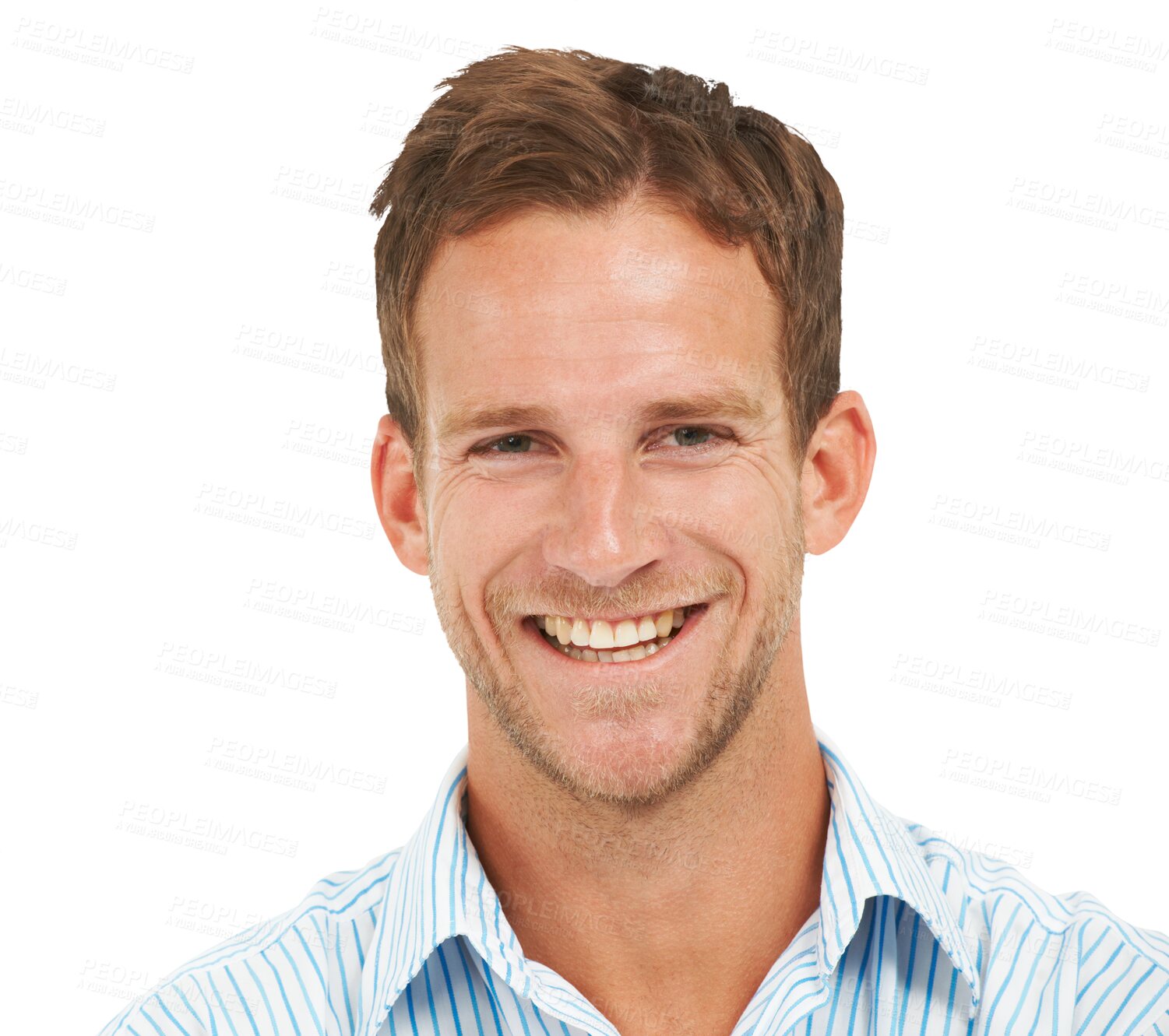Buy stock photo Happy, man and closeup in portrait with employee in png with isolated or transparent background with accountant. Confident, business man and face with smile for motivation or success for career.