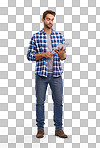 PNG Studio shot of a handsome young man using a digital tablet 