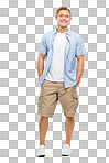  a handsome man standing alone in the studio and posing isolated on a png background