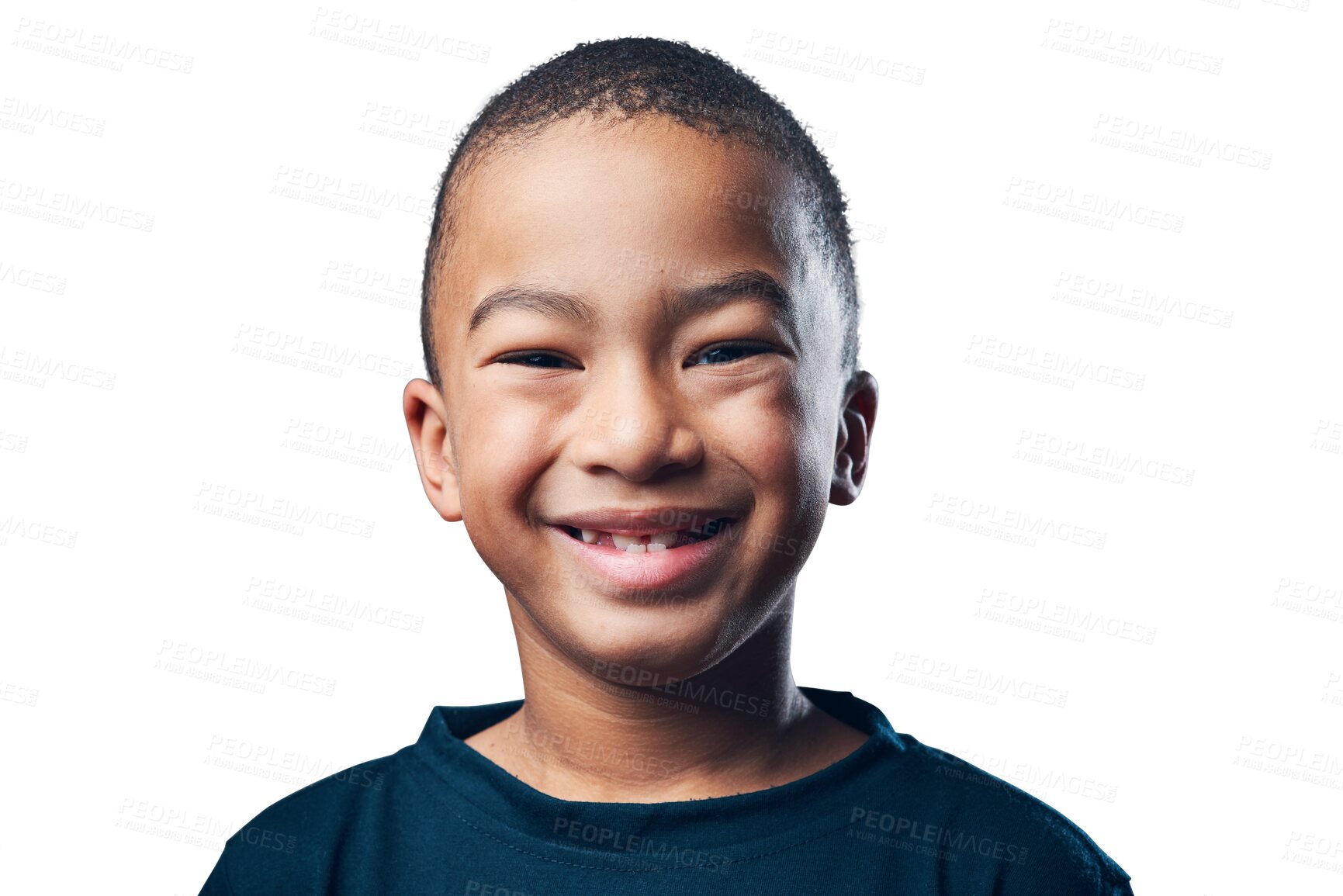 Buy stock photo Kid, portrait and child with a smile for school, learning or excited for development on isolated, transparent or png background. Boy, face and happy expression of student for education or class
