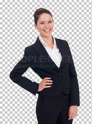 Buy stock photo Portrait, corporate and professional with a woman lawyer isolated on a transparent background for legal advice. Business, law and trial with a female attorney in a suit on PNG for judicial work