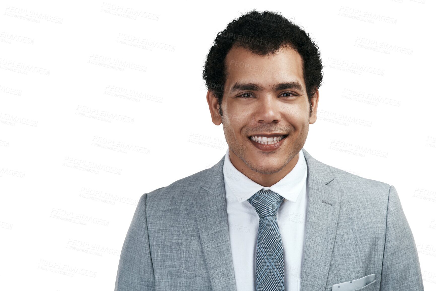 Buy stock photo Face, business man and happy accountant isolated on a transparent png background. Portrait, entrepreneur and professional auditor in suit from Brazil with pride for career, job or success mindset.