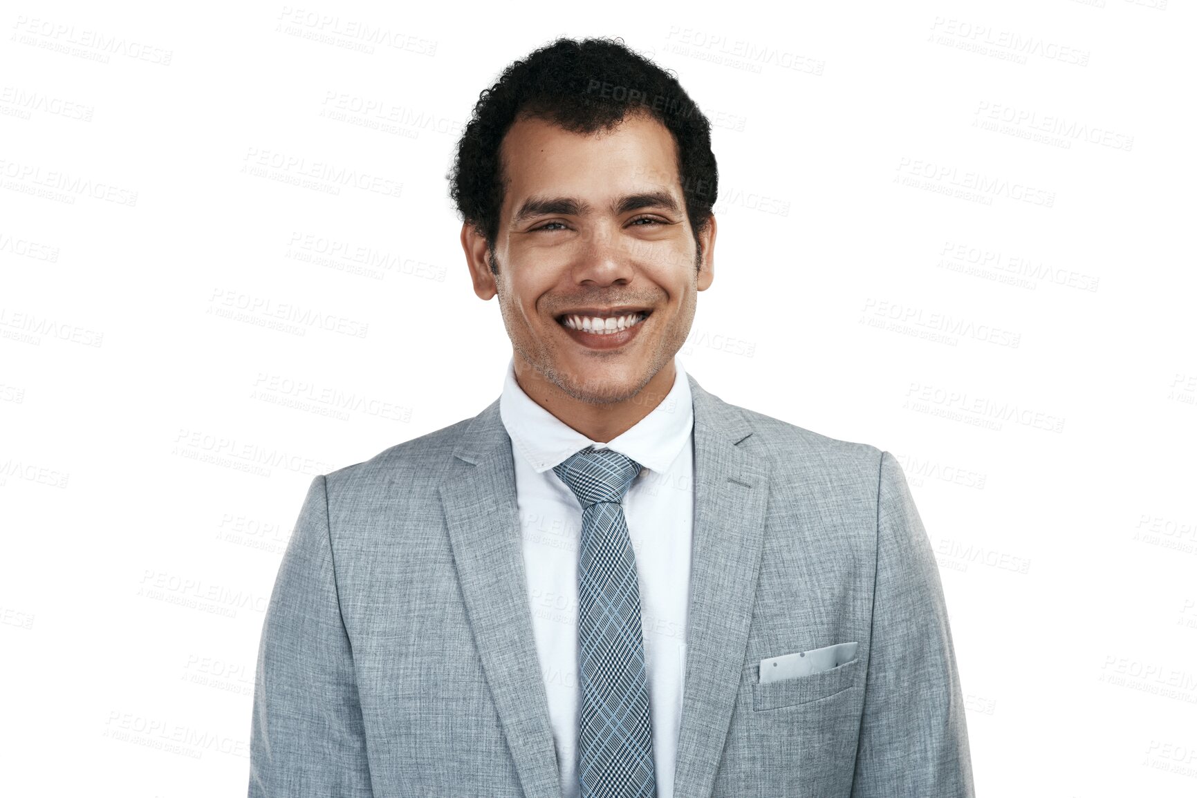 Buy stock photo Face, lawyer and smile of business man isolated on a transparent png background. Portrait, professional attorney and happy male person from Brazil with suit, pride for career and corporate job.