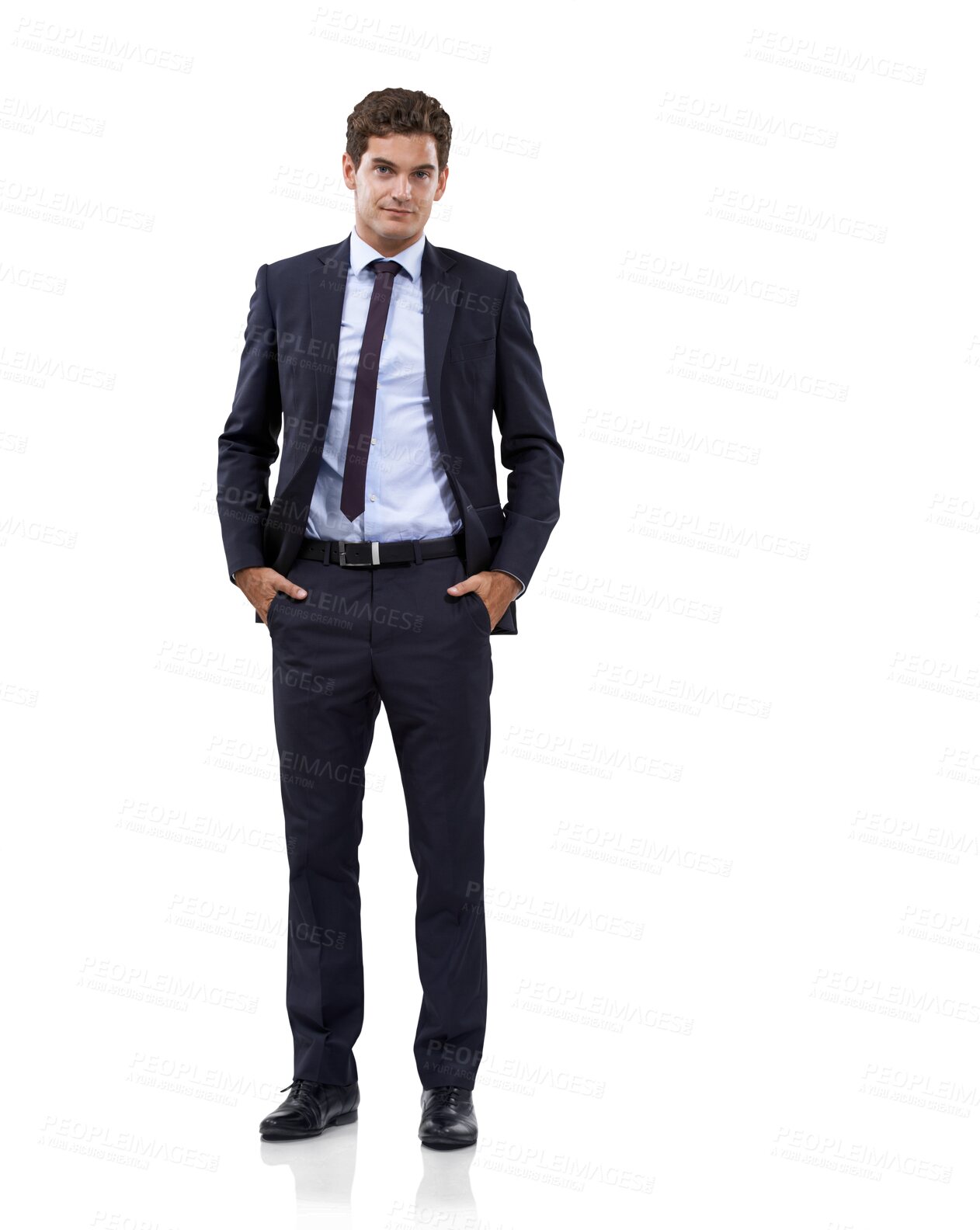 Buy stock photo Business man, happy portrait and professional style isolated on a transparent, png background. Corporate employee, worker and young male person with success and confidence in suit for work with smile