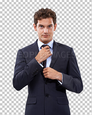 Buy stock photo Business man, spy portrait and professional style isolated on a transparent, png background. Corporate employee, worker and young male person with success and confidence in suit for work with smile