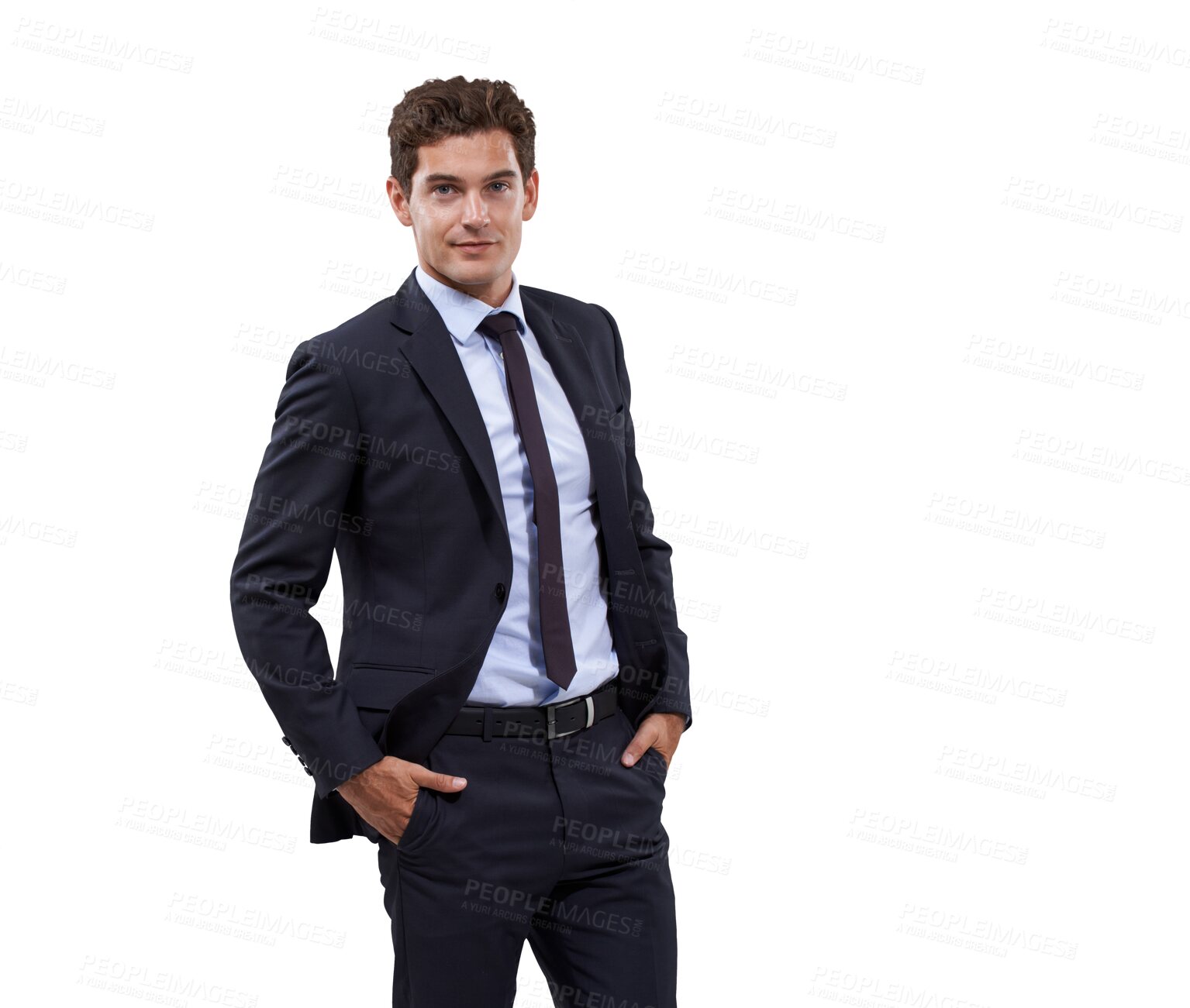 Buy stock photo Fashion, business and portrait of man with formal style on isolated, transparent and png background. Young, professional and male manager posing in stylish, fashionable and suit with confidence