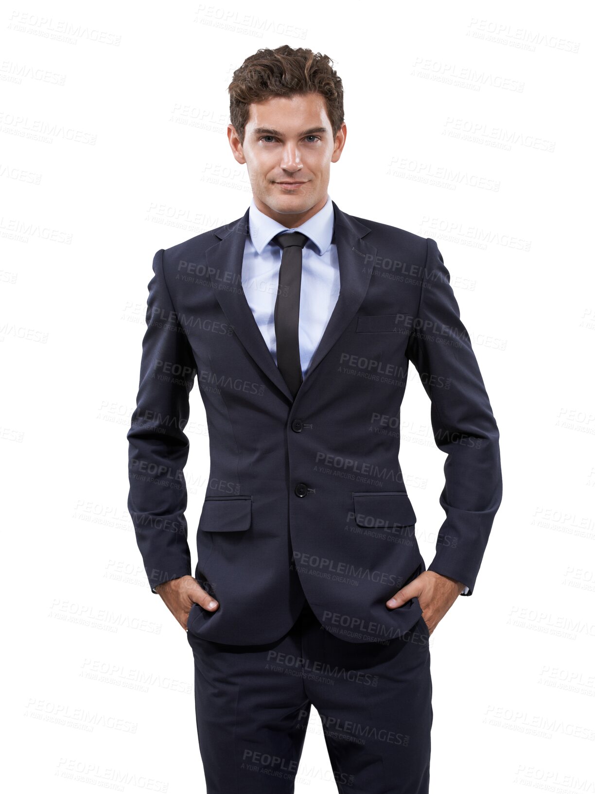 Buy stock photo Business man, job portrait and professional style isolated on a transparent, png background. Corporate employee, worker and male person with success and confidence in suit ready to work with smile