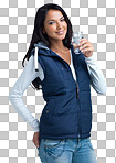 PNG Young woman drinking water -isolated on a transparent PNG background