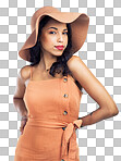 PNG studio shot of a stylish young woman standing against a white background