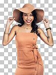 PNG studio shot of a stylish young woman standing against a white background