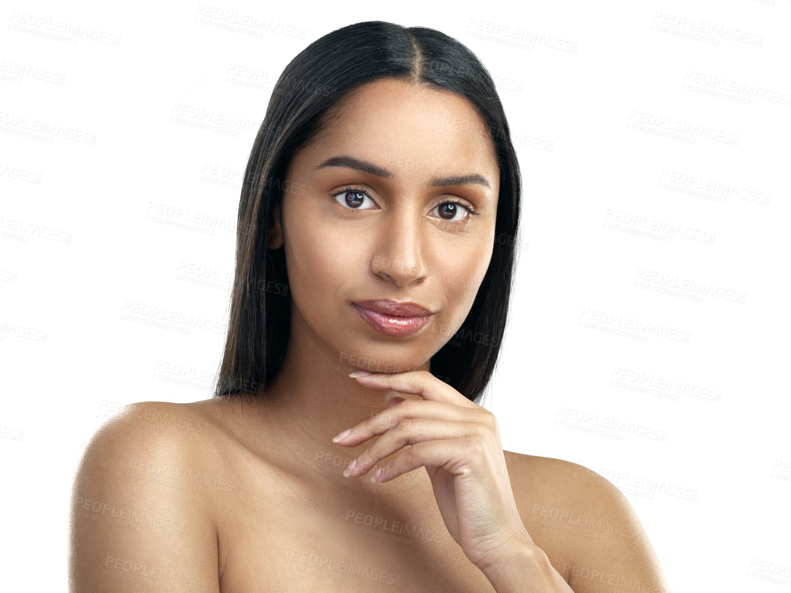 Buy stock photo Beauty, skincare and portrait of woman for wellness on isolated, png and transparent background. Dermatology, luxury salon and natural face of female person for facial treatment, cosmetics and health