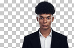 PNG Studio portrait of a confident young businessman posing against a grey background