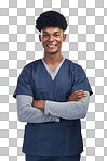 PNG of a medical practitioner standing against a grey backgroundisolated on a transparent PNG background