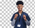 PNG of a medical practitioner standing against grey backgroundisolated on a transparent PNG background