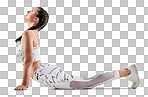 PNG studio shot of a sporty young woman exercising against a white background