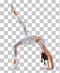 PNG studio shot of a sporty young woman exercising against a white background