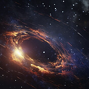 Stars, wormhole and galaxy space vortex in dark sky for astrology black ...