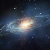 Solar system, wormhole and galaxy space spiral in dark sky for ...