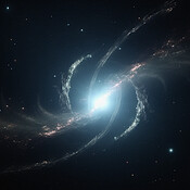 Solar system, wormhole and galaxy space spiral in dark sky for ...