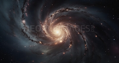 Buy stock photo Solar system, wormhole and universe space spiral in dark sky for astrology, black hole and science research. Ai generated, vortex and dimension tunnel of explosion, cosmic creation and big bang ring