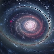 Black hole, wormhole and galaxy space spiral in dark sky for astrology ...
