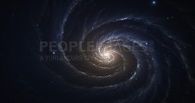 Buy stock photo Stars, wormhole and universe space vortex in dark sky for astrology black hole, solar system and science research. Ai generated, spiral and dimension tunnel of explosion, cosmic creation and big bang