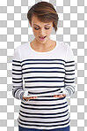 PNG of a cropped shot of a young woman looking surprised while holding a tabletisolated on a transparent PNG background