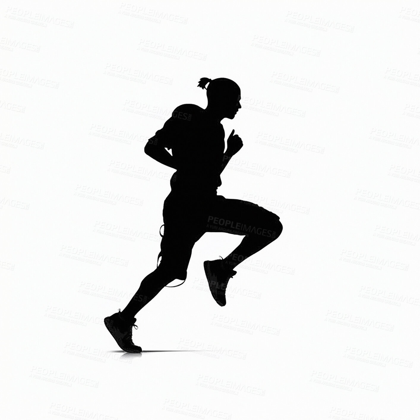 Buy stock photo Man, football and running quarterback in silhouette illustration for ai generated sports and fitness