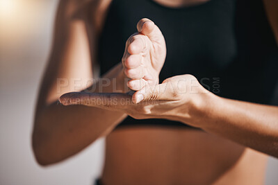 Buy stock photo Volleyball, referee and hands in match for score in closeup for motivation or exercise with sports in outdoor. Workout, coach and  hand signal for professional athlete in competition with rules.