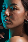 Body care, beauty and portrait of woman with natural, health and moisturizing treatment. Wellness, self care and Asian female model with soft glowing skin and glamour, beautiful and luxury makeup.