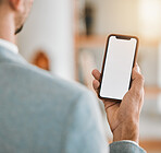 Closeup, screen and man with a cellphone, business and typing with email, contact and online reading. Network, person and professional with a smartphone, mobile app or connection with chatting or sms