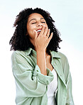 Happy, funny and woman with a smile, humor and lady on a white studio background. Person, model or girl with happiness, Jamaican or laughing with joy, casual outfit or cheerful with a joke or playful