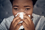 Crying, sad and black woman with depression, tissue and crisis in home. Tears, stress and African person with anxiety from breakup, trauma or grief for death, mental health problem and frustrated