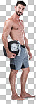 Fitness, exercise and man weight scale in a studio after body tr