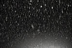 Rain, water drops and macro of clean liquid for ai generated sustainability on dark sky