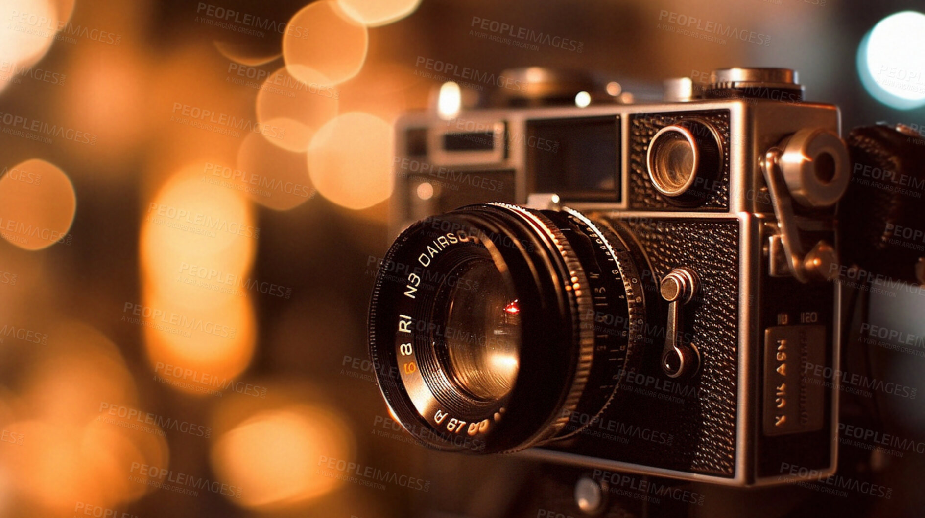 Buy stock photo Retro camera for photography, shooting or creativity. Ai generated of vintage hobby for photographer